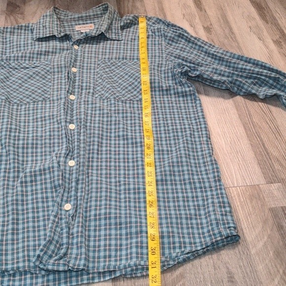 Men's Carhartt Blue Plaid Button Down Collared Long Sleeve Shirt Size Large - Picture 13 of 13